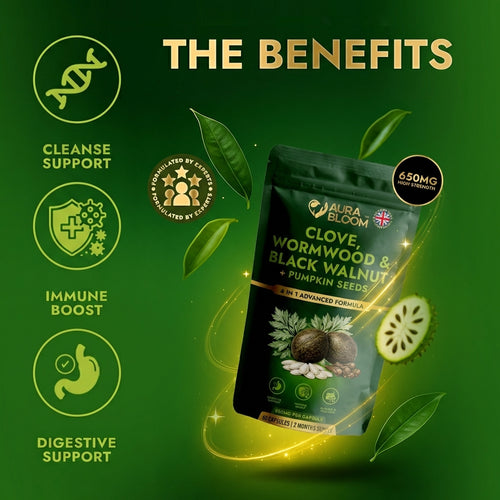 AURABLOOM Parasite Cleanse - Clove, Wormwood & Black Walnut